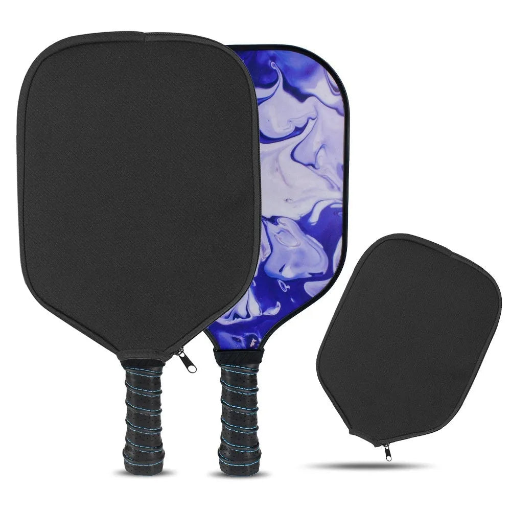 Black neoprene protective sleeve for a table tennis racket