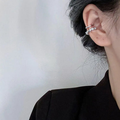 Geometric irregular frosty style ear clip earrings in B4710 colour, made from alloy.