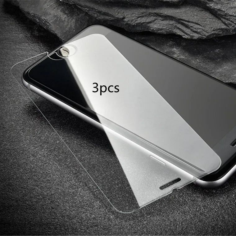Tempered glass screen protector with 9H hardness and oleophobic coating for iPhone and Samsung phones