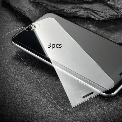Tempered glass screen protector with 9H hardness and oleophobic coating for iPhone and Samsung phones