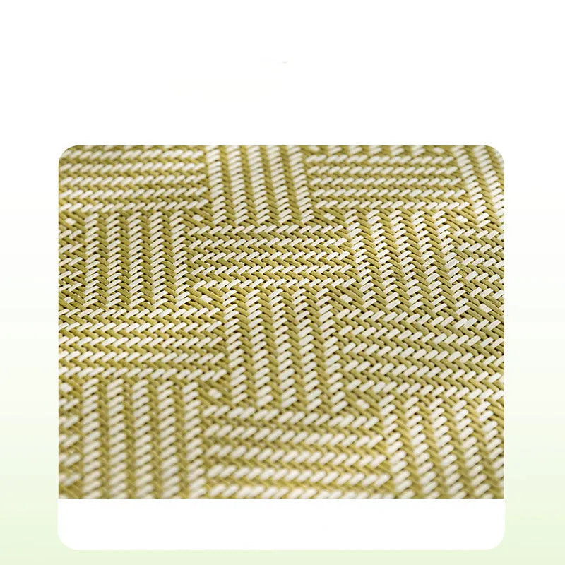 Green fruit-shaped backrest pet cooling mat for a dog, showing nest design and size scale.