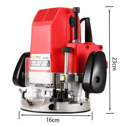 2200W handheld electric engraving machine with 12.7mm hole diameter and 15 milling cutters for wood carving and trimming.