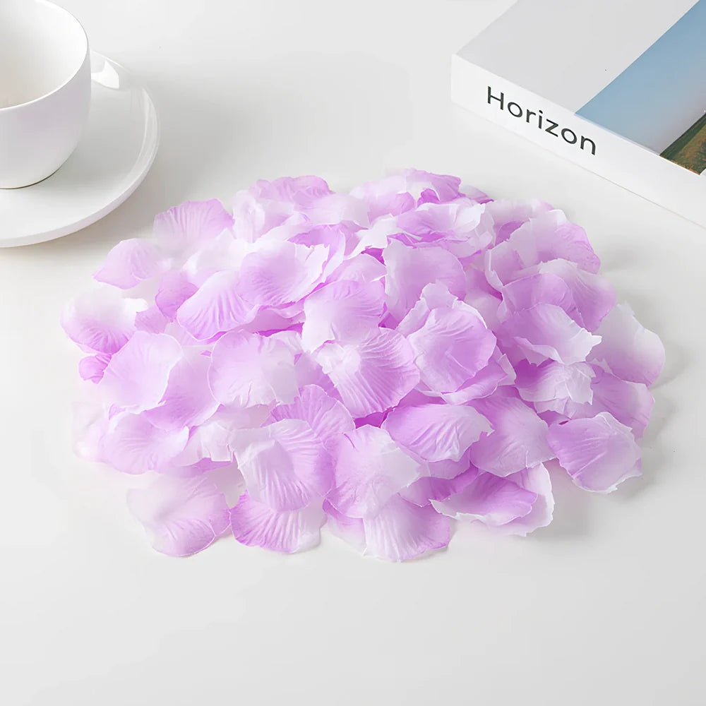 Pack of 100 high-quality silk simulated rose petals, 5cm size, in colours like rose red for wedding room scenes