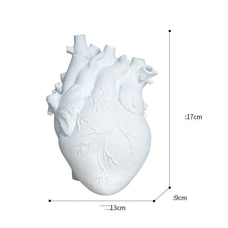 Nordic style resin flower vase with heart shape for home decor
