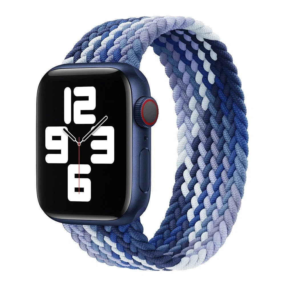Elastic nylon braided watch strap in British lavender for Apple Watch, 38/40/41mm size with 120mm length fitting 130-140mm wrists