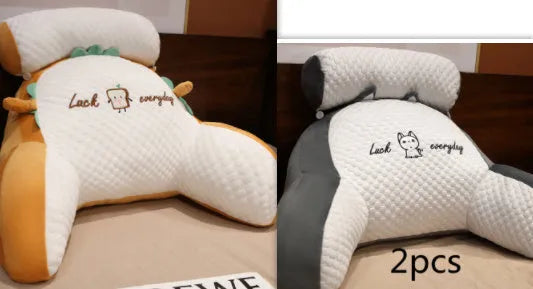 Reading lumbar support cushion in 60x40cm and 70x50cm sizes with embroidery design