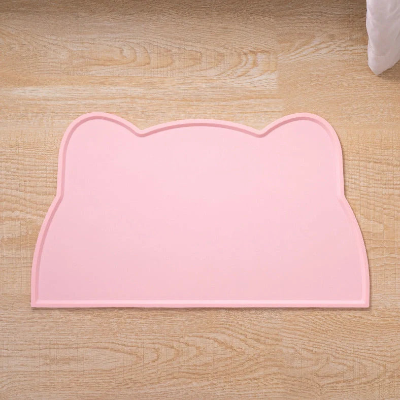 Ceramic cat bowl with iron anti-tip frame in blue colour with silicone pad