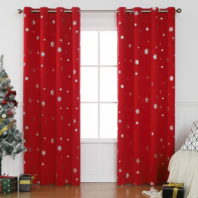Short hole-free snowflake pattern shade cloth curtain in polyester fabric with modern simplicity style