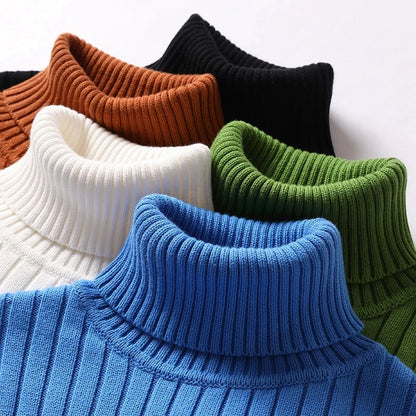Men's and women's turtleneck sweater in various colors for autumn and winter wear