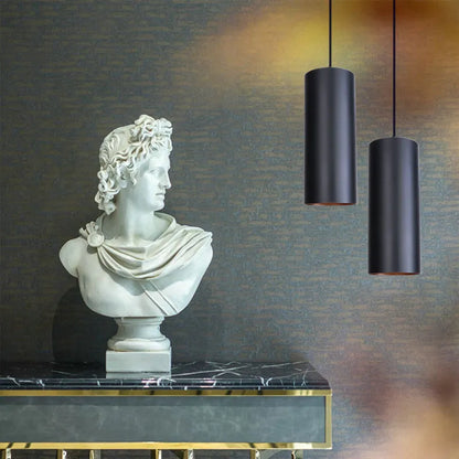 Retro iron chandelier with matte black finish in short and long versions for bedroom or living room lighting