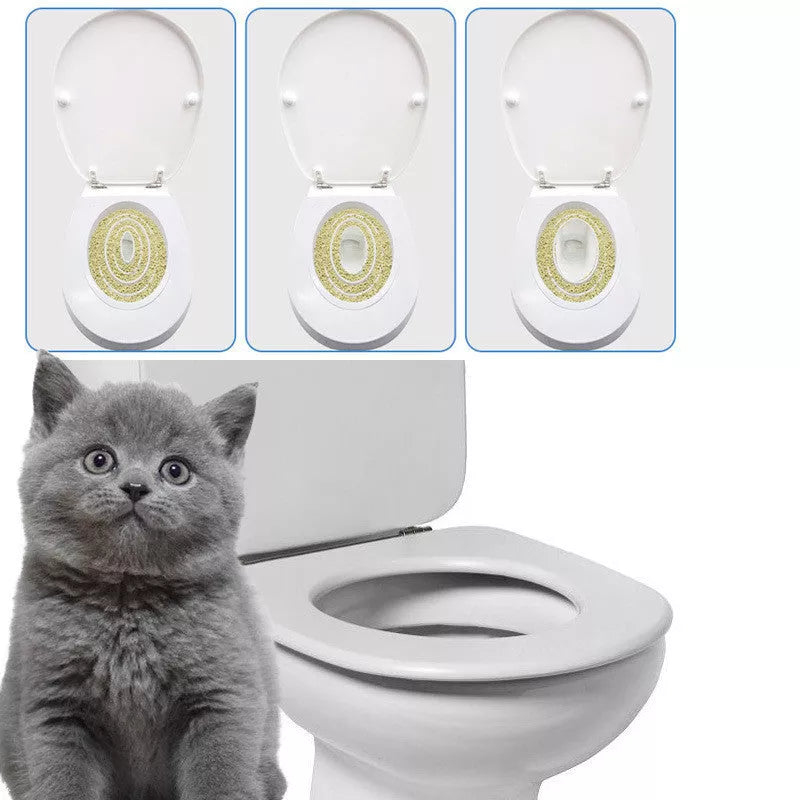 White ABS Cat Toilet Trainer with color box packaging for easy transition from litter box