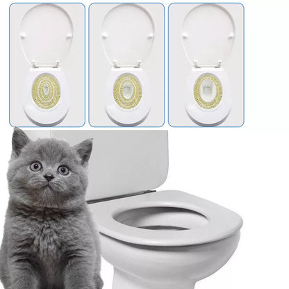 White ABS Cat Toilet Trainer with color box packaging for easy transition from litter box