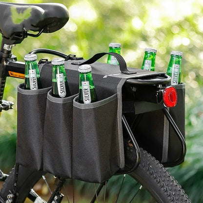 Black and orange bicycle double-sided beverage shelf bag with 2-litre capacity and 600D PVC anti-scratch material