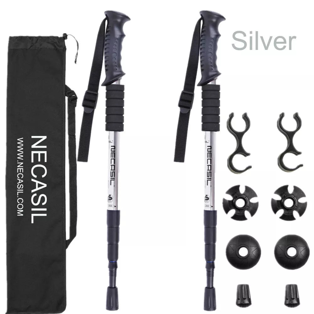 Newcastle Four-section Trekking Straight Trekking Poles in adjustable lengths for hiking