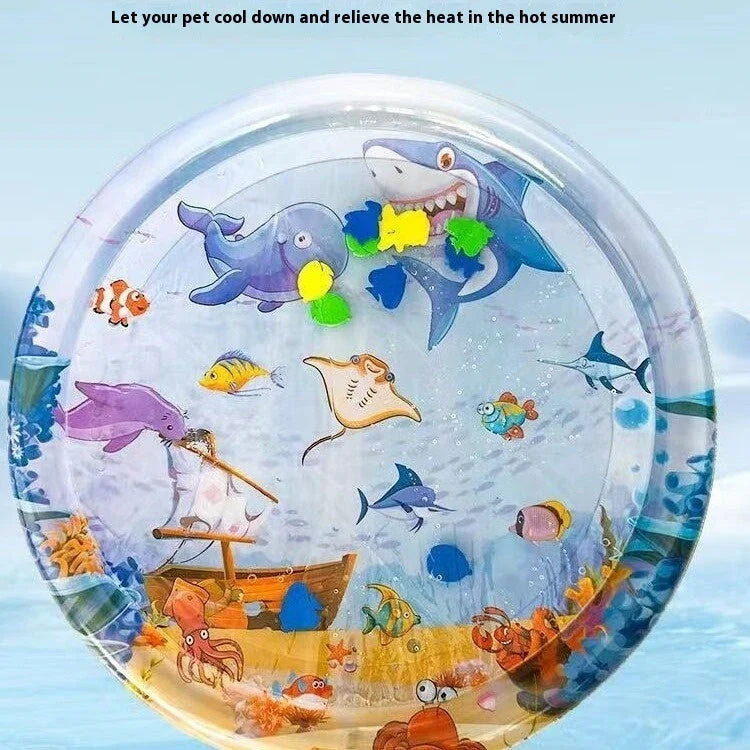 Cooling Pet Water Bed Cushion with vibrant designs for pets and children to enjoy refreshing relief from summer heat