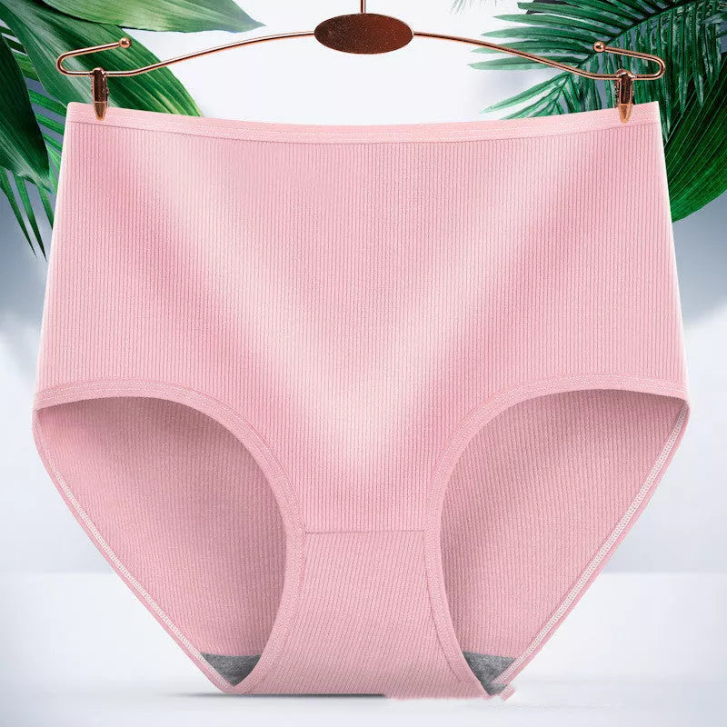 Women's high waist tummy tucking hip lifting body shaping panties in milk silk