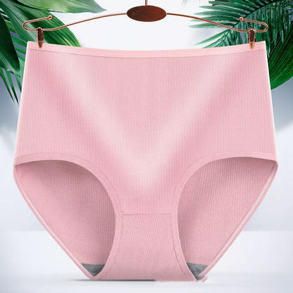 Women's high waist tummy tucking hip lifting body shaping panties in milk silk