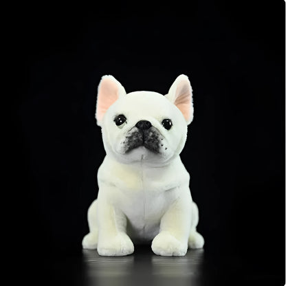 Cream French plush dog doll, 23 cm tall, with plush fabric and PP cotton filling