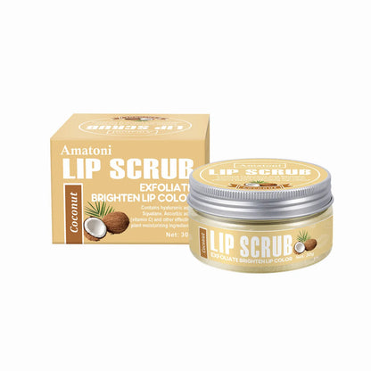 Amatoni lip scrub cream pot in 30g size for exfoliating and moisturising dry lips.