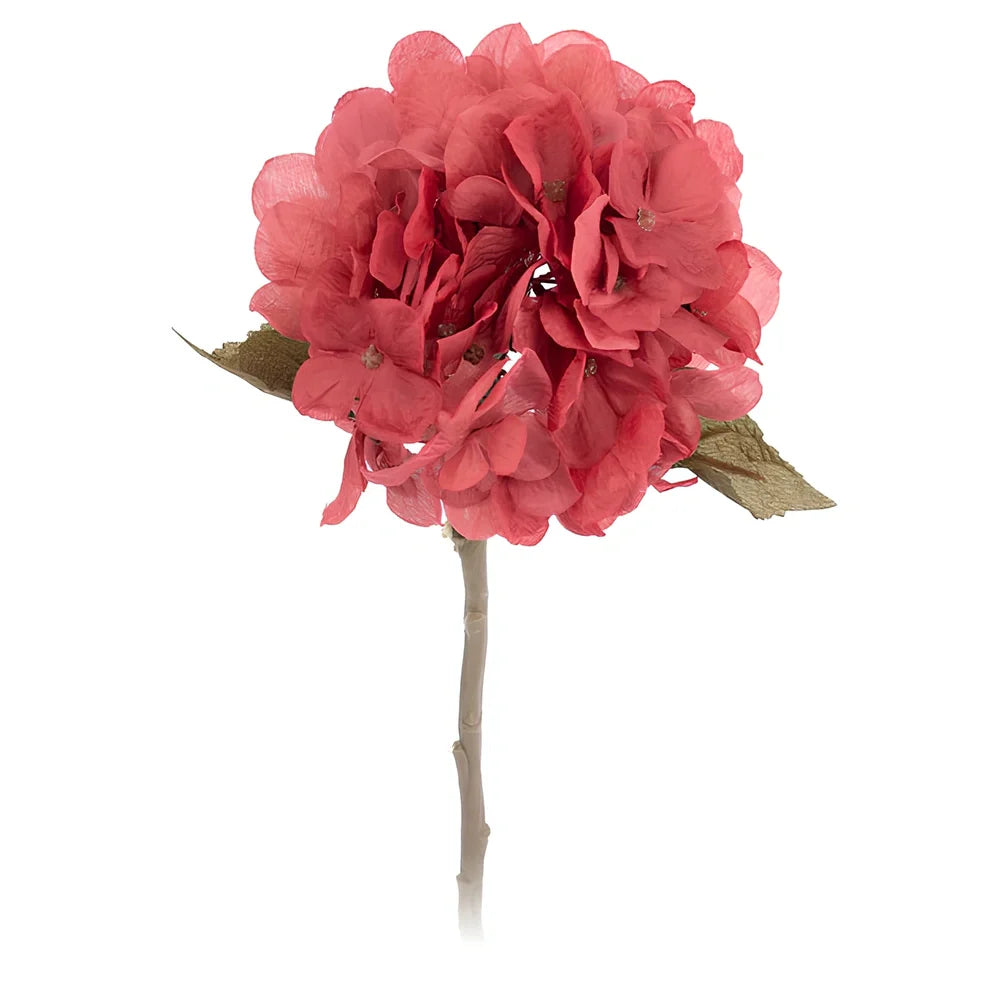 36cm artificial hydrangea branch with 16cm flower head in coffee brown colour