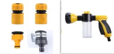 Green high-pressure foam spray gun with adjustable nozzle for car and household cleaning