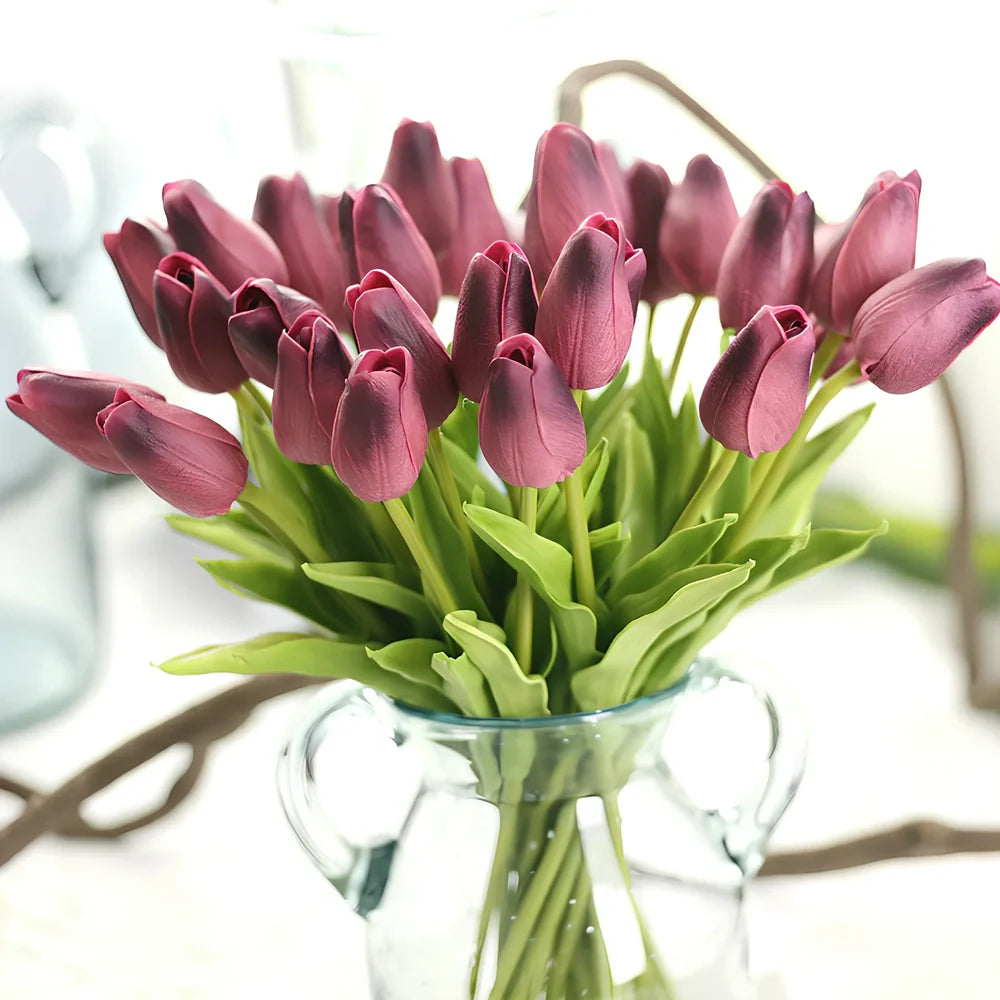 Artificial flower arrangement with 2.7cm diameter head and 11cm leaves in champagne colour