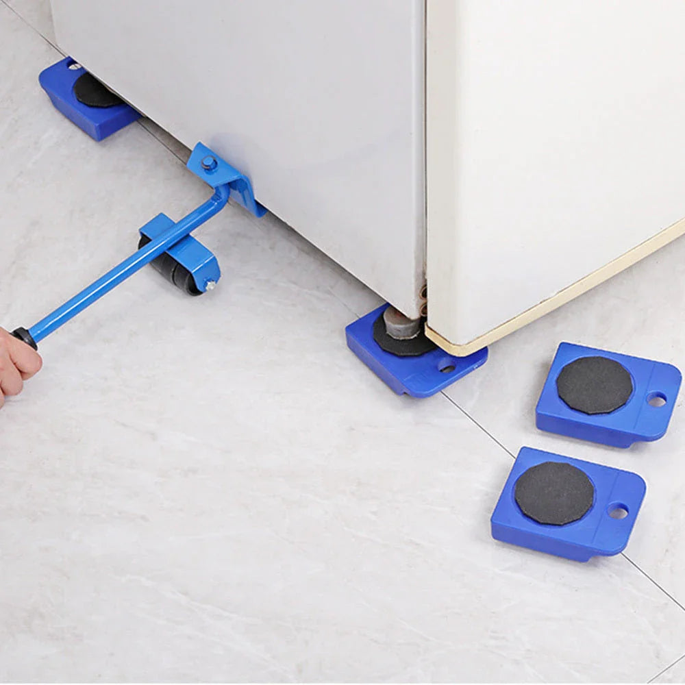 Versatile furniture lifter tool kit with 4 mover pads for easily moving heavy couches, bookcases, refrigerators, and other large household items