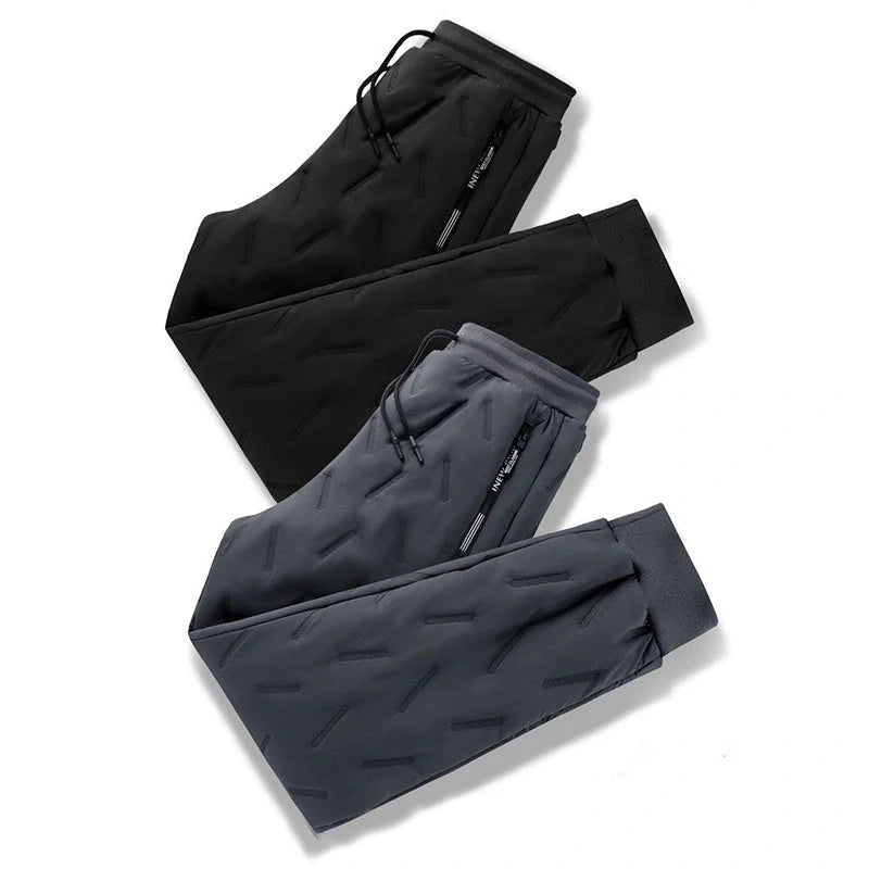 Men's winter velvet fleece jogging pants with zip pocket in various colors and sizes