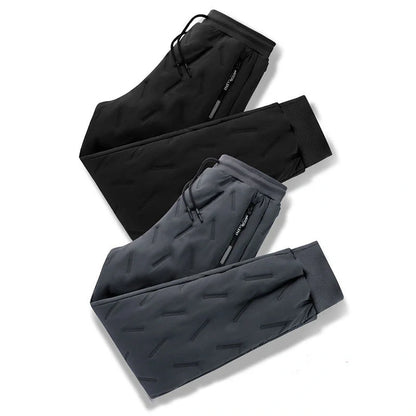 Men's winter velvet fleece jogging pants with zip pocket in various colors and sizes