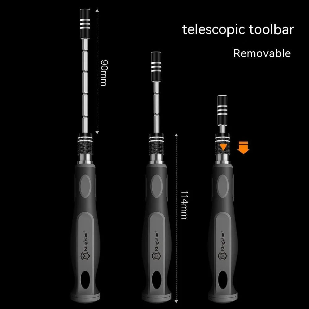 32-in-1 screwdriver set with 30 bits in compact plastic case for repair tasks