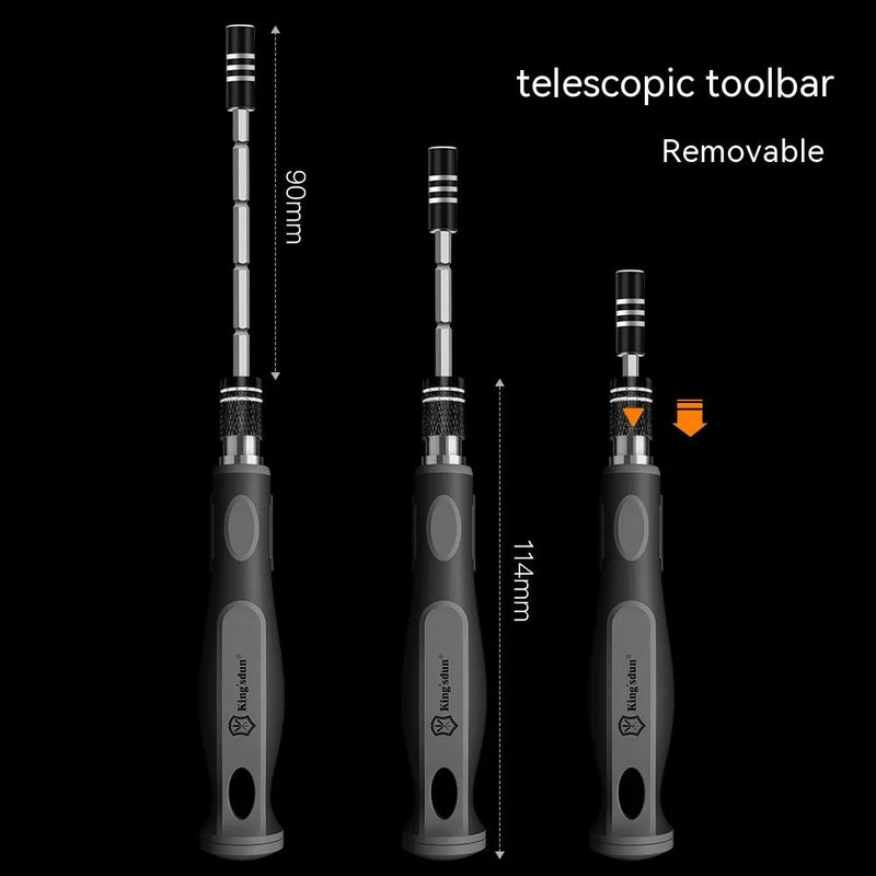 32 in 1 screwdriver set with 30 CRV steel bits and 50mm cutter bar length in compact 130x75x37mm case for home repair and electronics maintenance with PH1 head specification
