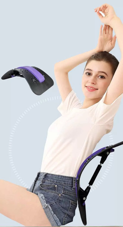 Lumbar Tractor Stretcher in black with acupressure points for back relief