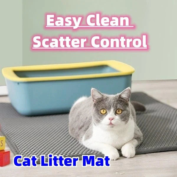 Waterproof cat litter mat with honeycomb design for easy cleanup