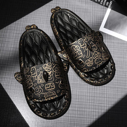 Shark-themed home slippers in EVA material, open-toe design, available in sizes 36-45 and multiple colours