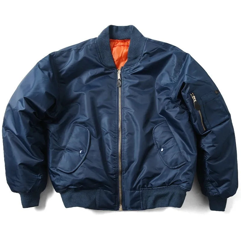 American Workwear Pilot cotton-padded jacket in army green with loose-fit design and double-sided wear-resistant nylon fabric