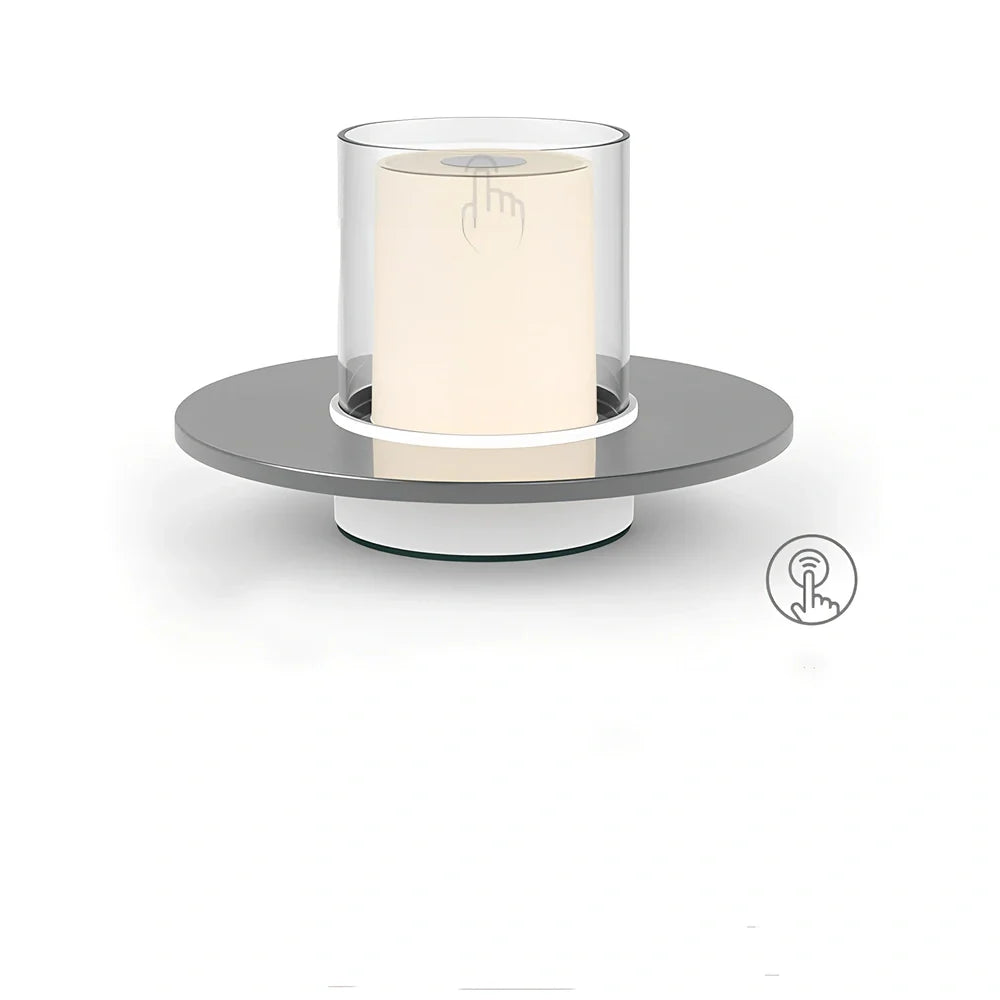 Bar table lamp with gold electroplated finish measuring 160mm tall with touch dimming controls