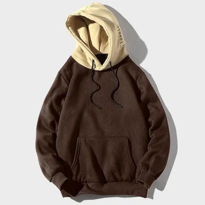 Thick hooded sweatshirt for men and women in cotton blend, long sleeve, six colours, sizes S to XXL
