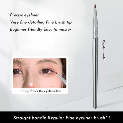 Bend head eyeliner brush with 45-degree angled tip and 1.5cm handle for detailed eye makeup application