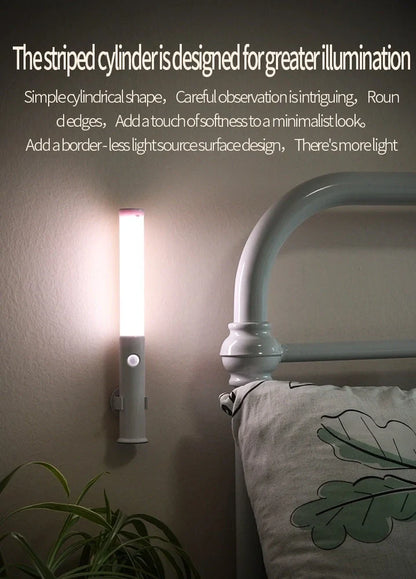 Smart car lamp with human body induction showing compact design and button controls for two-colour lighting