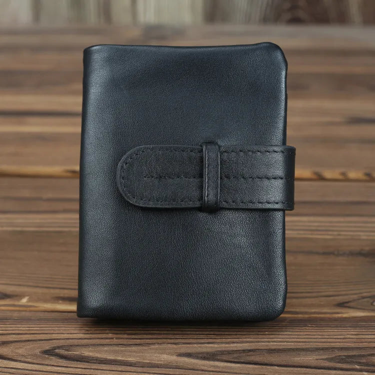 Genuine leather women's wallet with multiple card slots in brown and black colour options