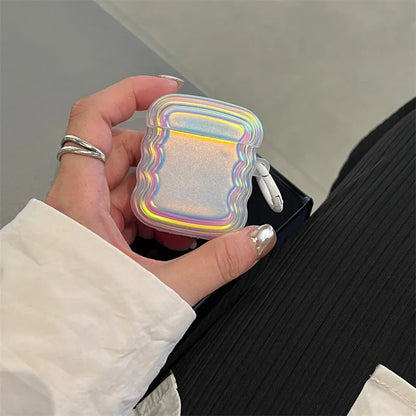Silicone AirPods case with laser engraved ring design on protective earphone cover