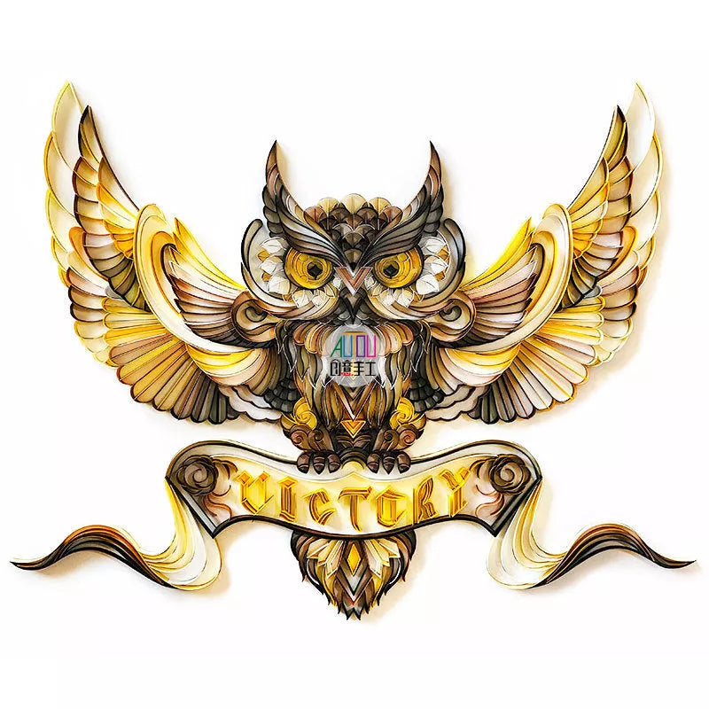 Handmade quilted paper painting set with animal themes and crafting tools