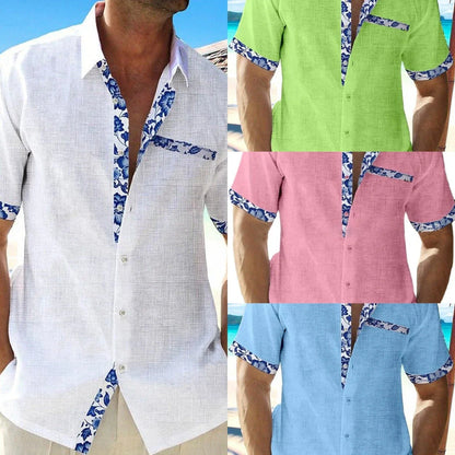 Men's tropical vacation shirts in various vibrant colors and sizes