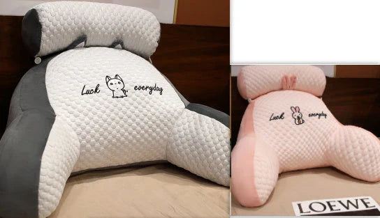 Adjustable ergonomic reading pillow with breathable fabric and detachable cover for comfortable support and easy cleaning