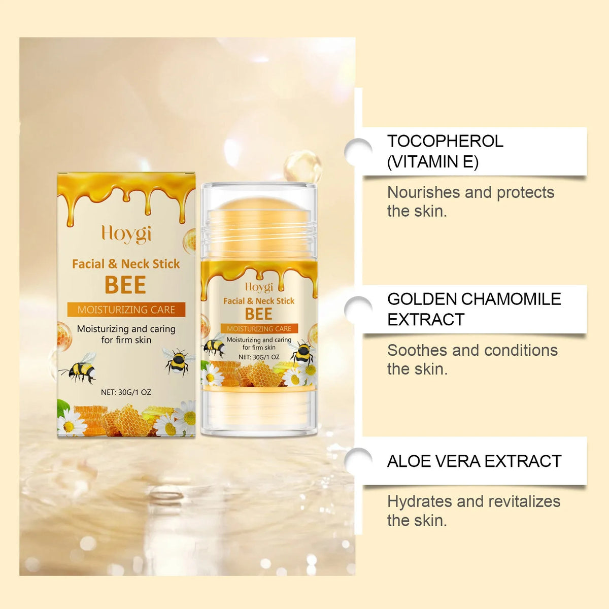 30g moisturising facial skin essence stick with vitamin E and botanical extracts