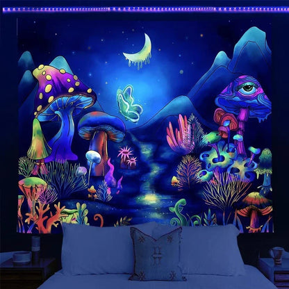 Purple geometric abstraction pattern wall decoration cloth with rectangular shape and machine-woven polyester construction