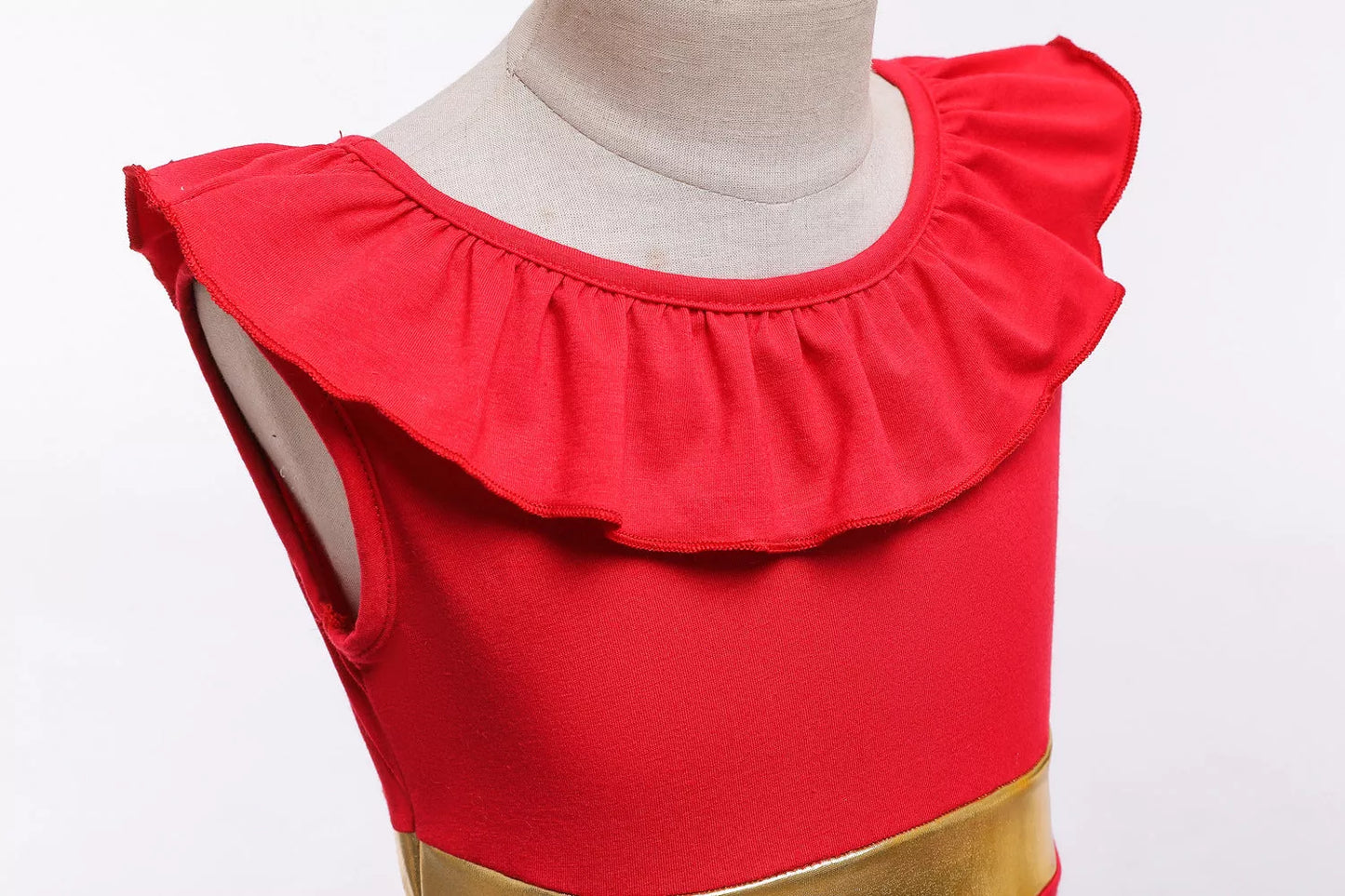 Halloween Kids' Skirt Girls' Princess Dress in vibrant red, perfect for trick-or-treating