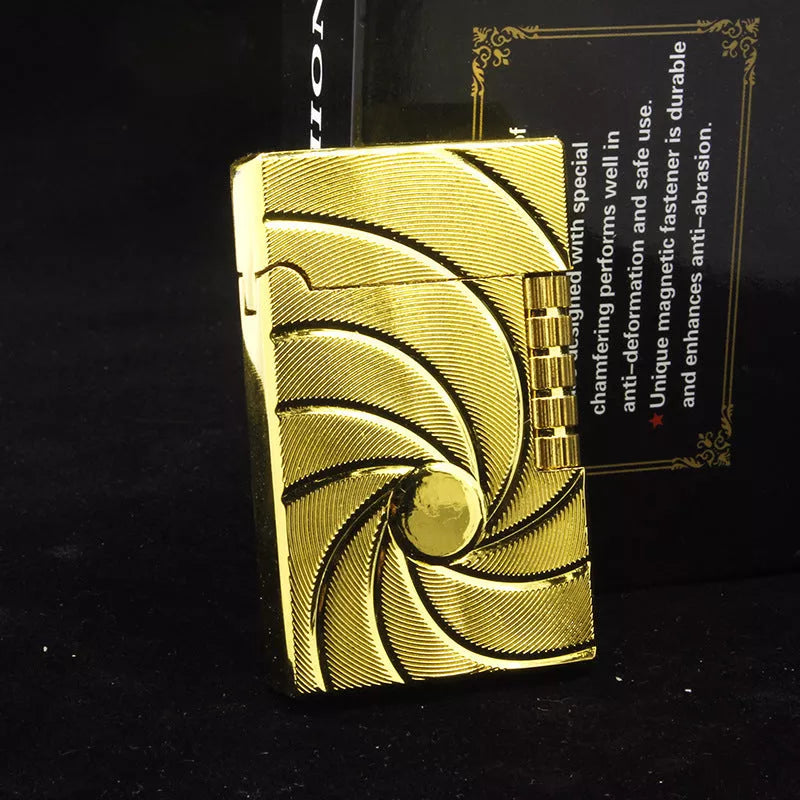 Embossed Chinese Dragon Gas Lighter with intricate design and metal construction