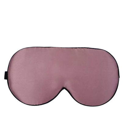 Double-sided mulberry silk eye mask showing 22cm by 11cm dimensions in navy blue colour