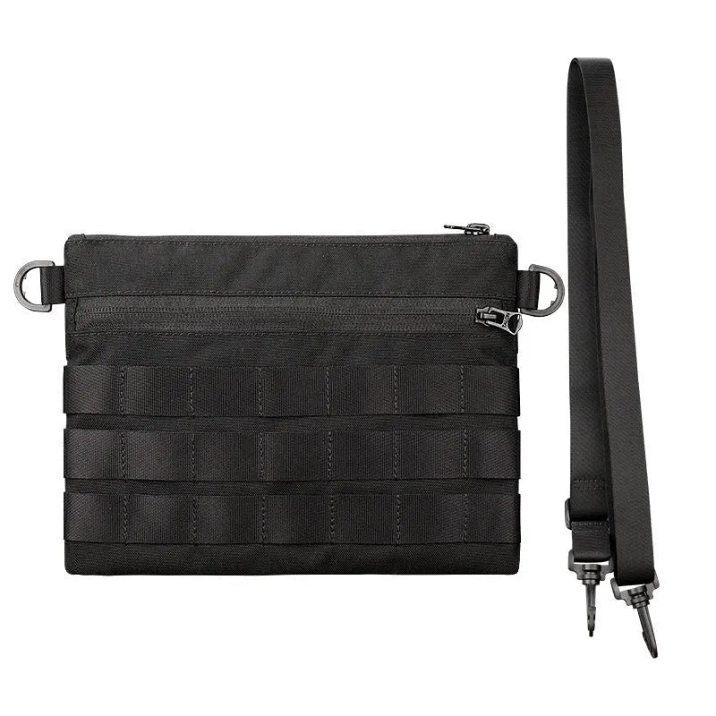 Black Oxford cloth portable outdoor kit showing compact 18cm size and durable construction